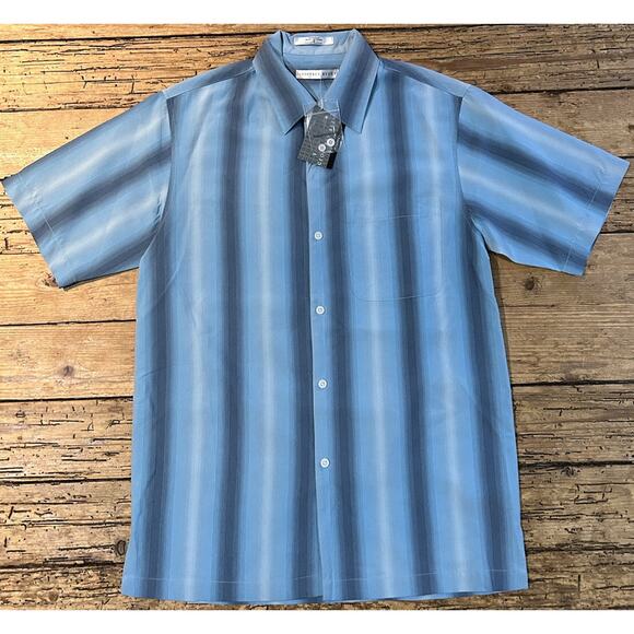 Geoffrey Beene Men Sz S Blue Shirt Sleeve Button Down NWT - Picture 1 of 5